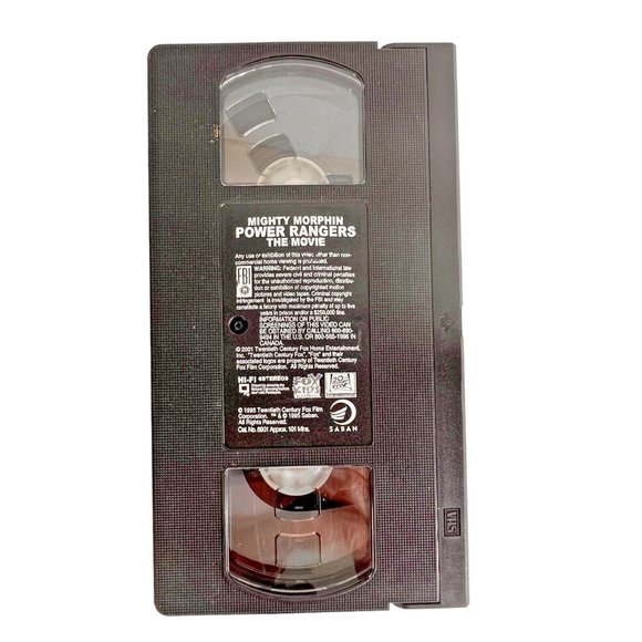 1996 Mighty Morphin Power Rangers The Movie VHS Tape Clamshell Case Vintage - Picture 7 of 9
